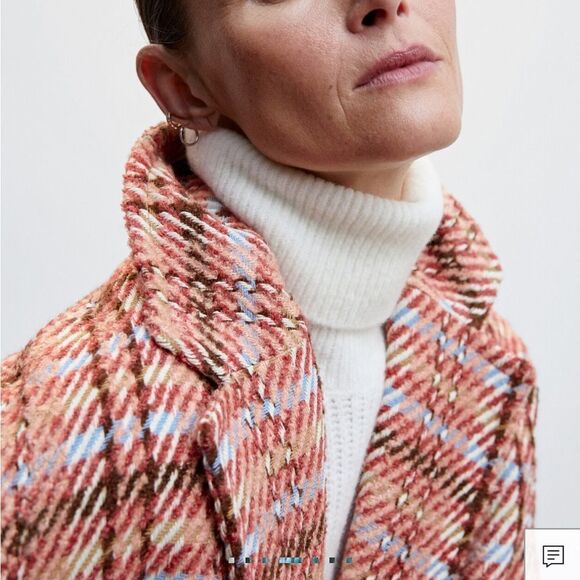 Mango Checked tweed coat size XS NWT - Picture 4 of 15